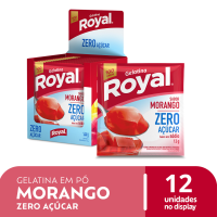 Gelatina Em P Royal Zero Aucar Morango Caixa Com 12 Unidades De 12g