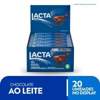 Chocolate ao Leite Lacta caixa com 20 unidades de 20g