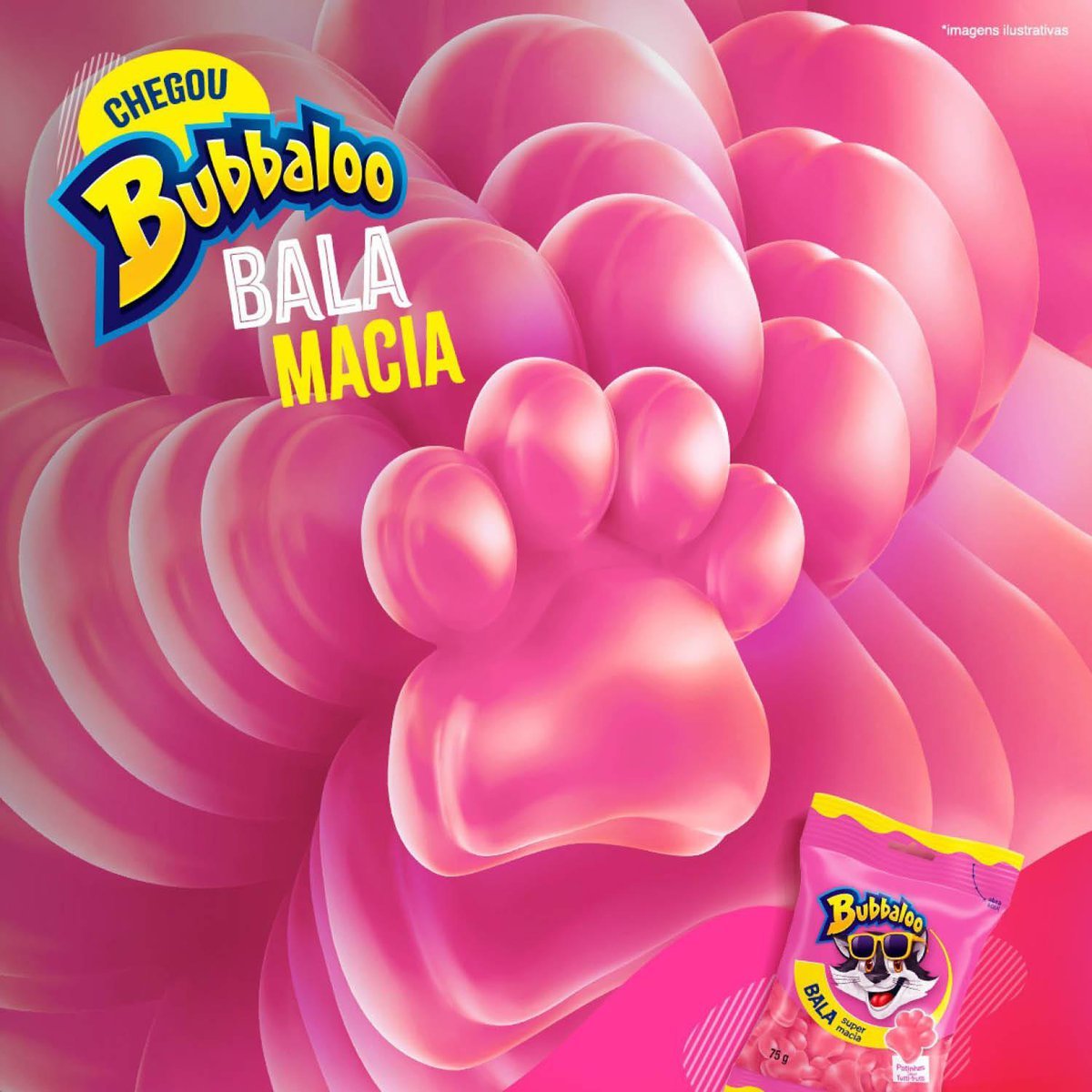 Bala Macia Bubbaloo Tutti Frutti 15g Caixa Com 12 Unidades