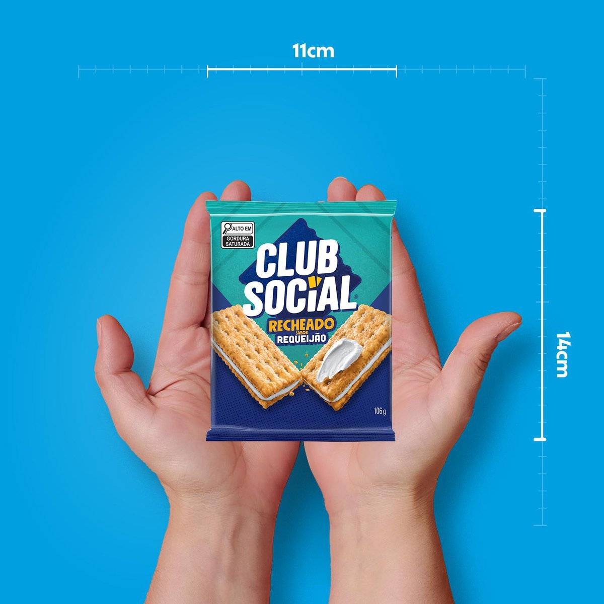 Biscoito Salgado Club Social Recheado Requeijao multipack 106g