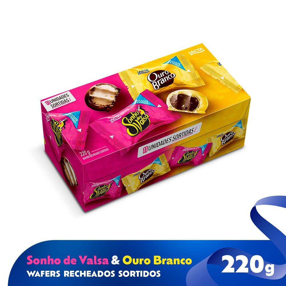 Sonho de valsa e Ouro Branco display com 25 unidades de 20g