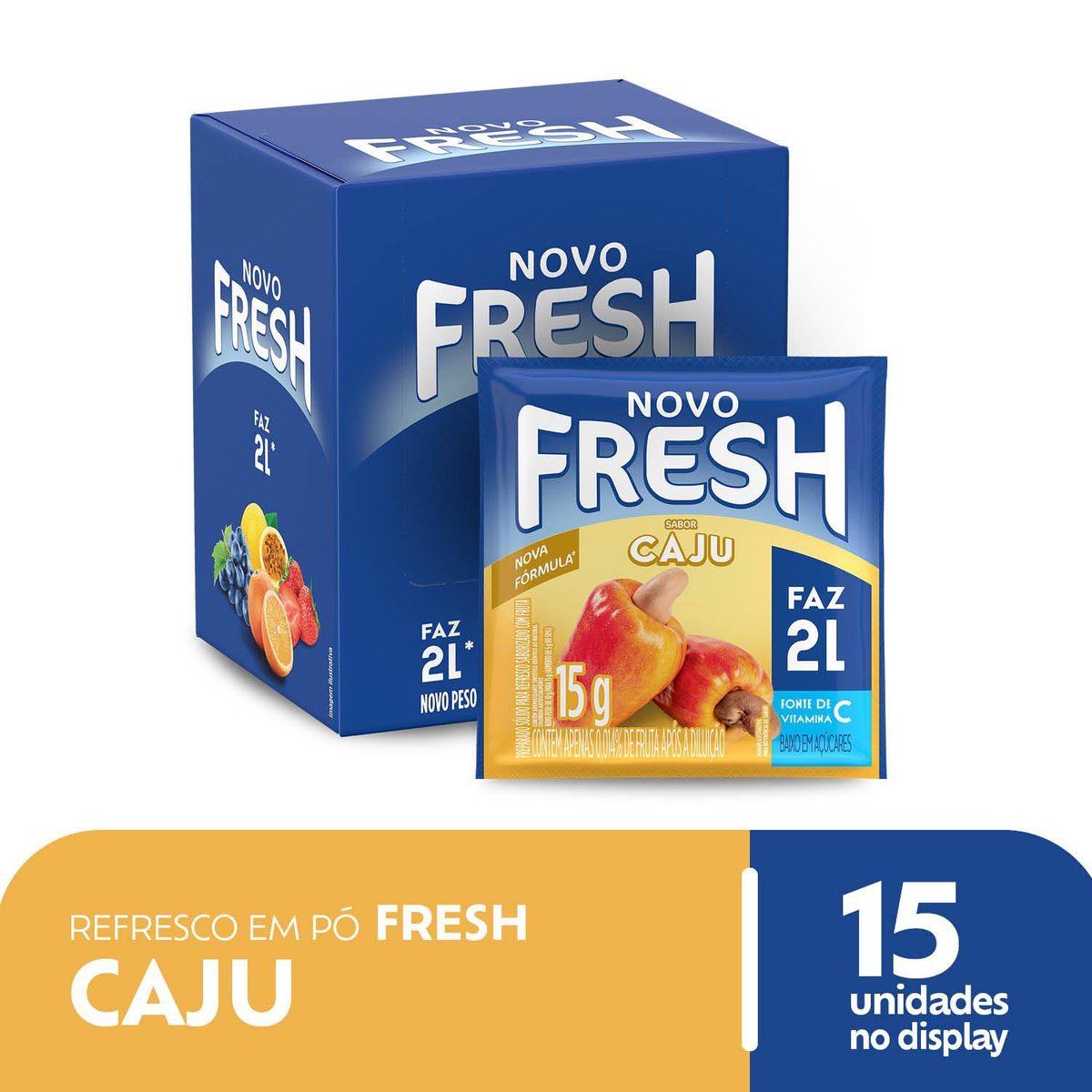 Refresco Em P Fresh Caju Caixa Com 15 Unidades De 15g