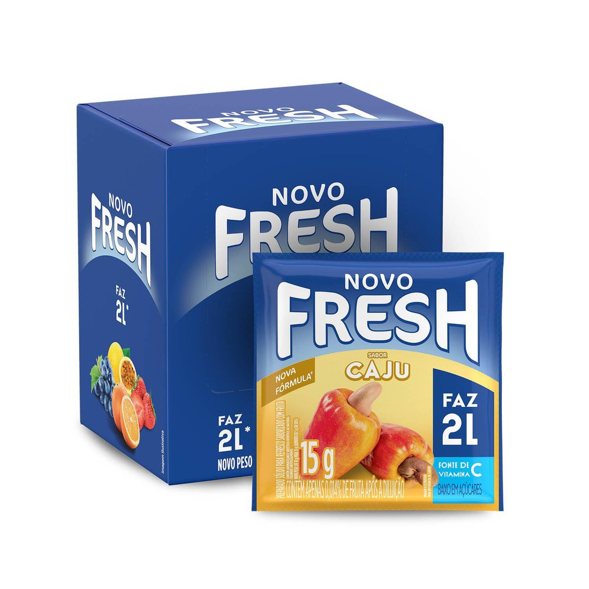 Refresco Em P Fresh Caju Caixa Com 15 Unidades De 15g