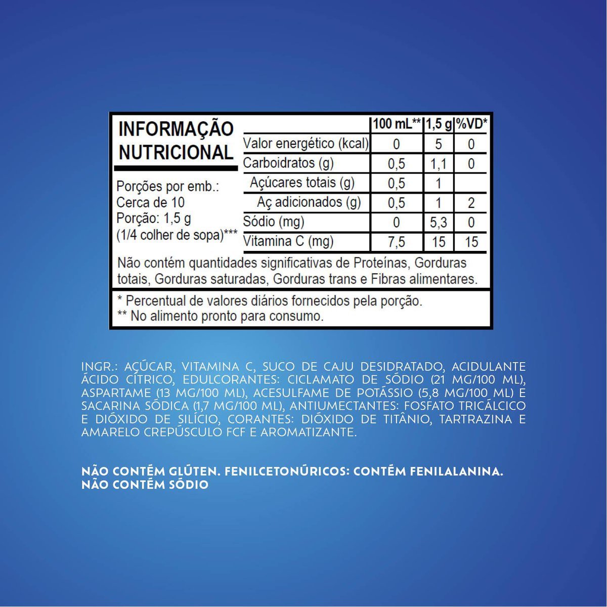 Refresco Em P Fresh Caju Caixa Com 15 Unidades De 15g