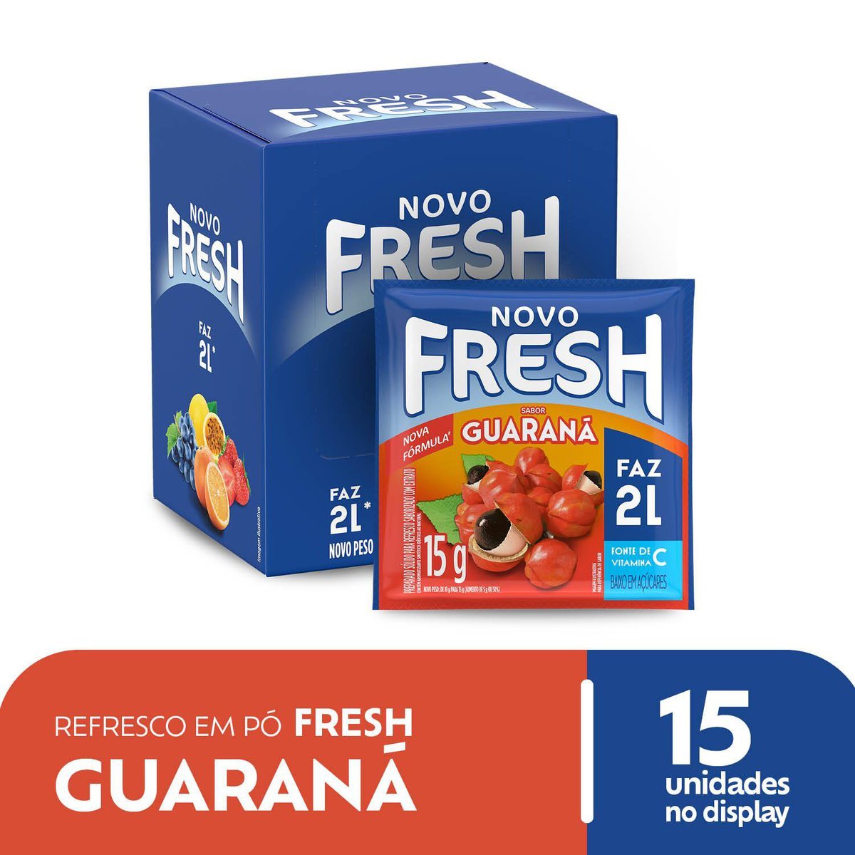 Refresco Em P Fresh Guaran Caixa Com 15 Unidades De 15g