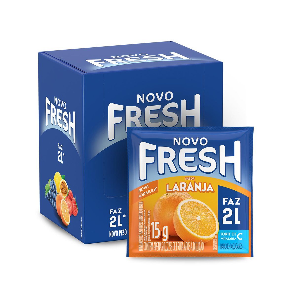 Refresco Em P Fresh Laranja Caixa Com 15 Unidades De 15g