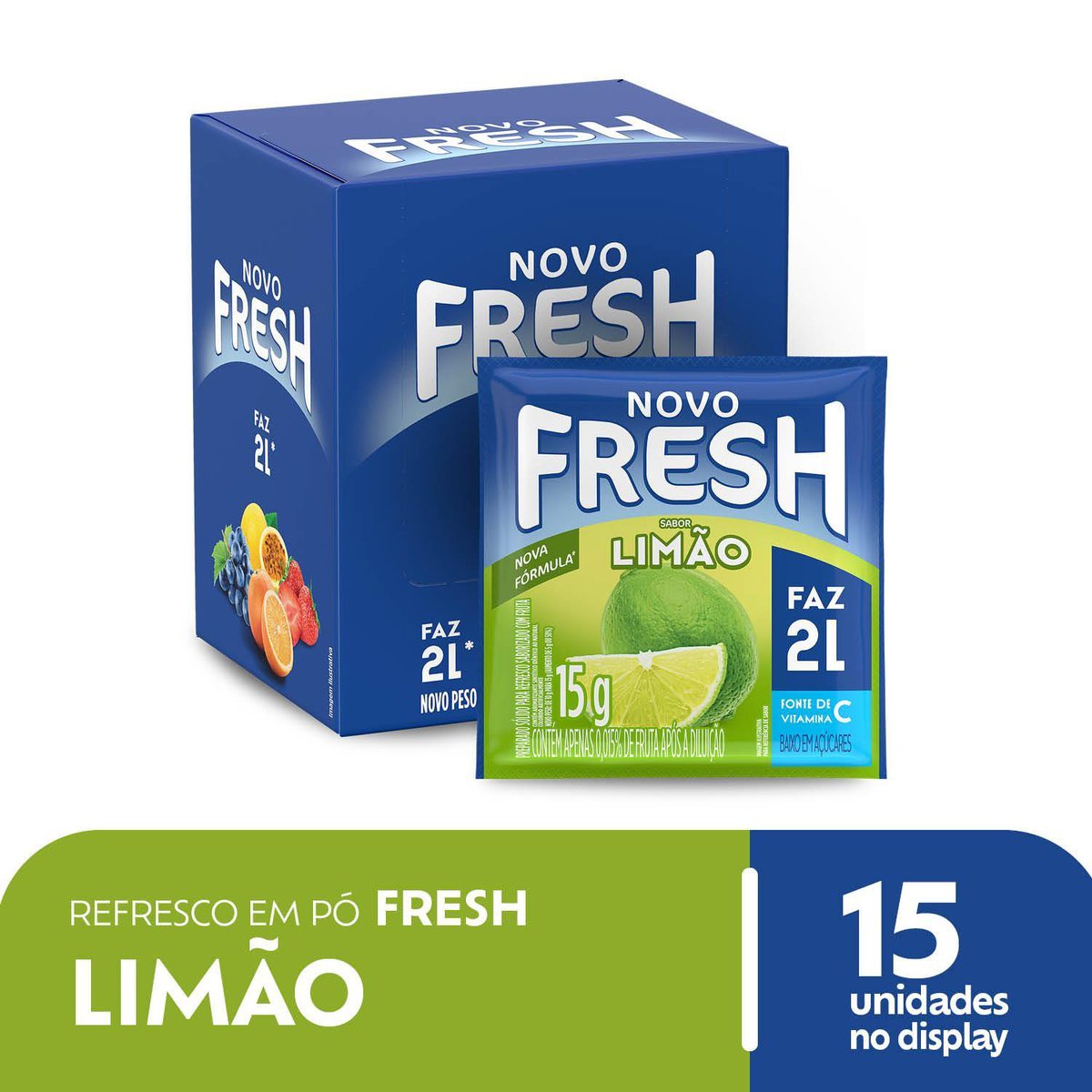 Refresco Em P Fresh Limo Caixa Com 15 Unidades De 15g