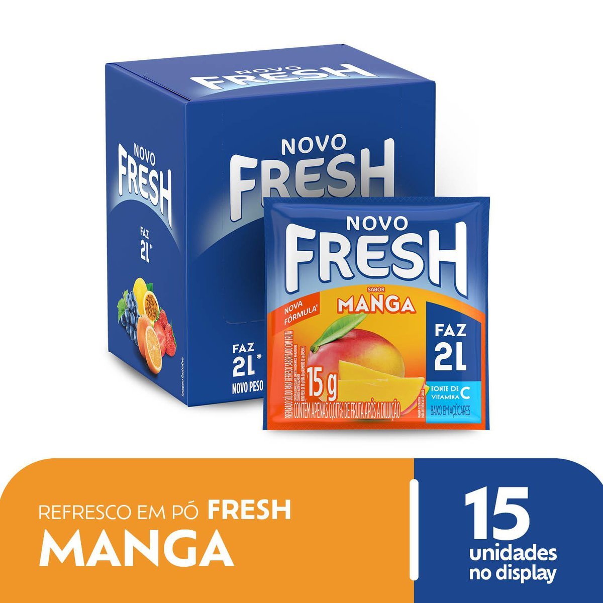 Refresco Em P Fresh Manga Caixa Com 15 Unidades De 15g