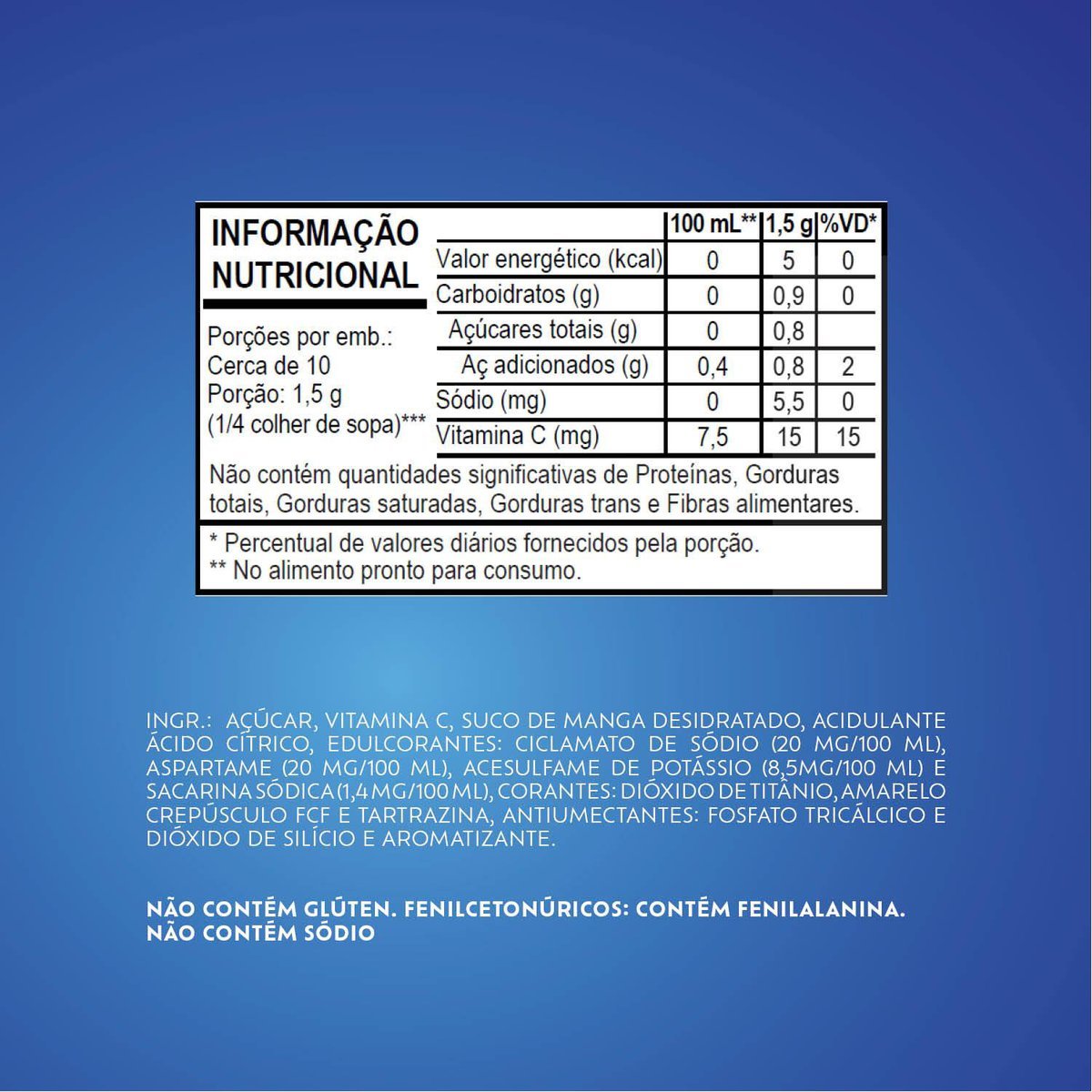 Refresco Em P Fresh Manga Caixa Com 15 Unidades De 15g