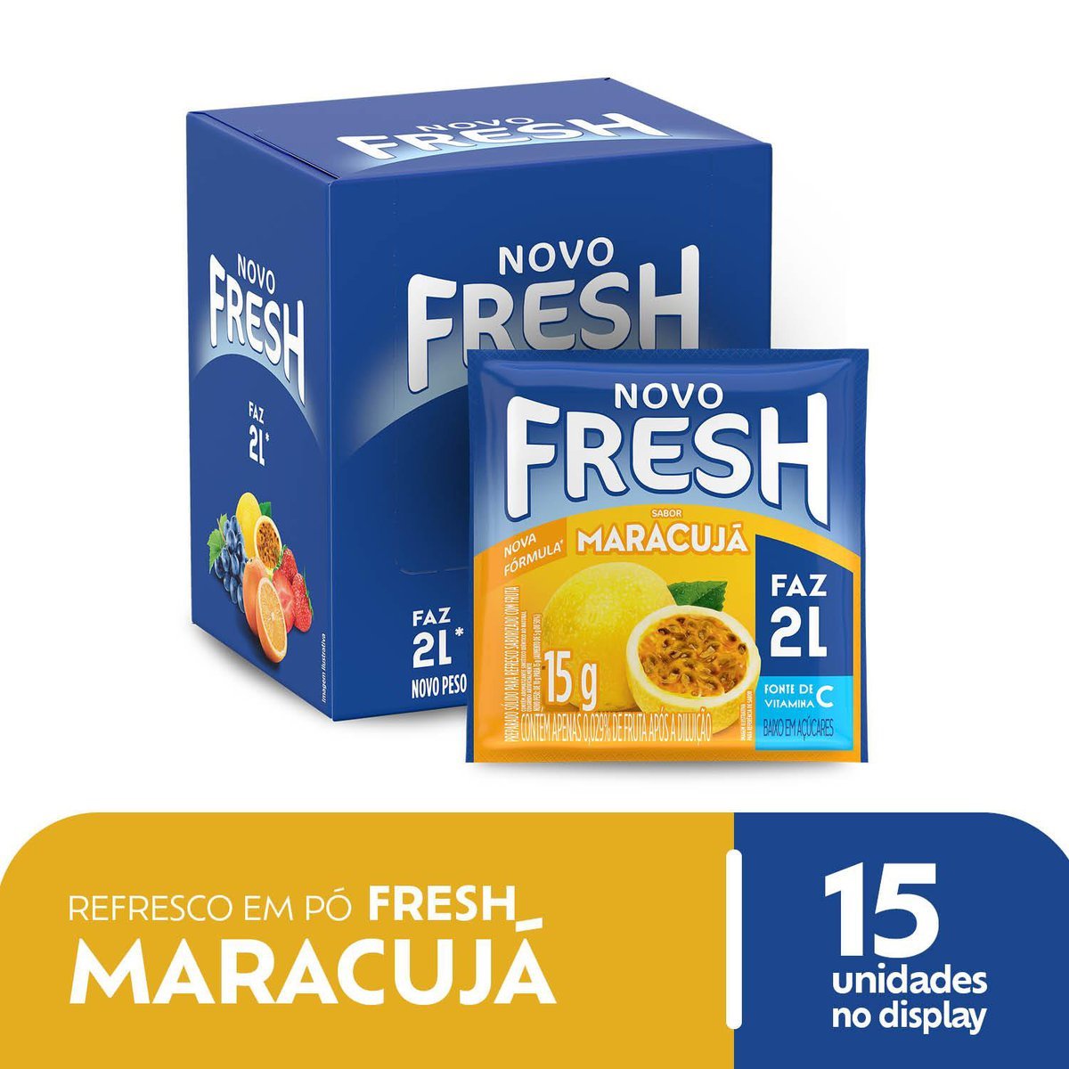 Refresco Em P Fresh Maracuj Caixa Com 15 Unidades De 15g