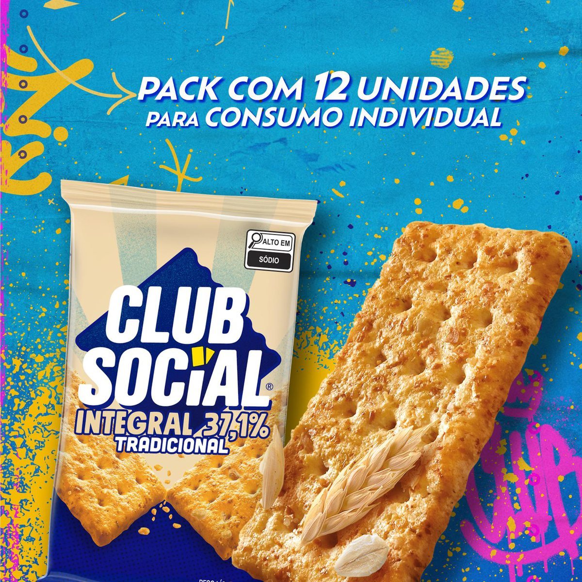 Biscoito Salgado Club Social integral embalagem econmica 288g