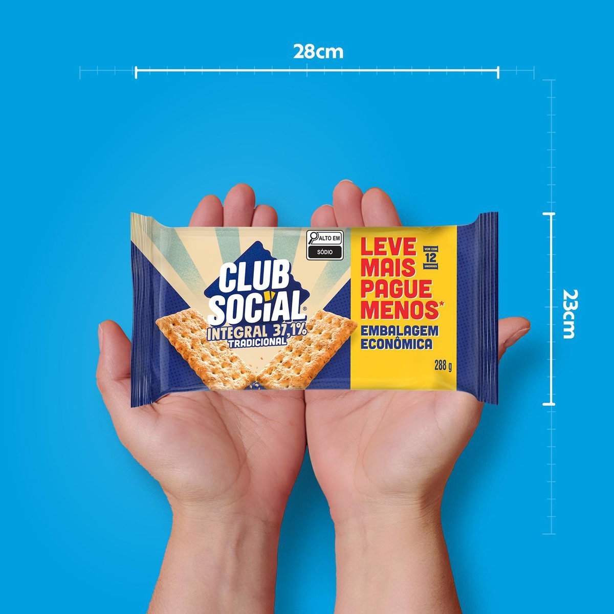 Biscoito Salgado Club Social integral embalagem econmica 288g