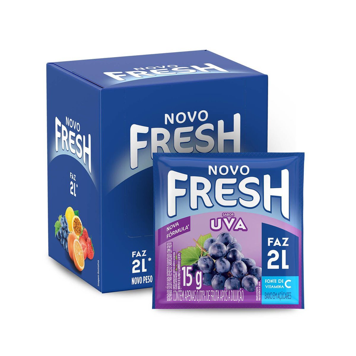 Refresco Em P Fresh Uva Caixa Com 15 Unidades De 15g