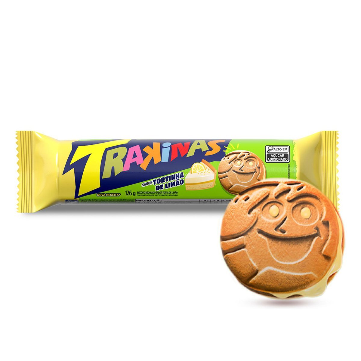 Biscoito Recheado Trakinas Tortinha de Limo 126g