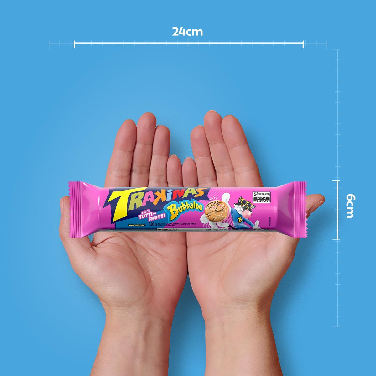 Biscoito Recheado Trakinas Tutti-Frutti Bubbaloo 126g