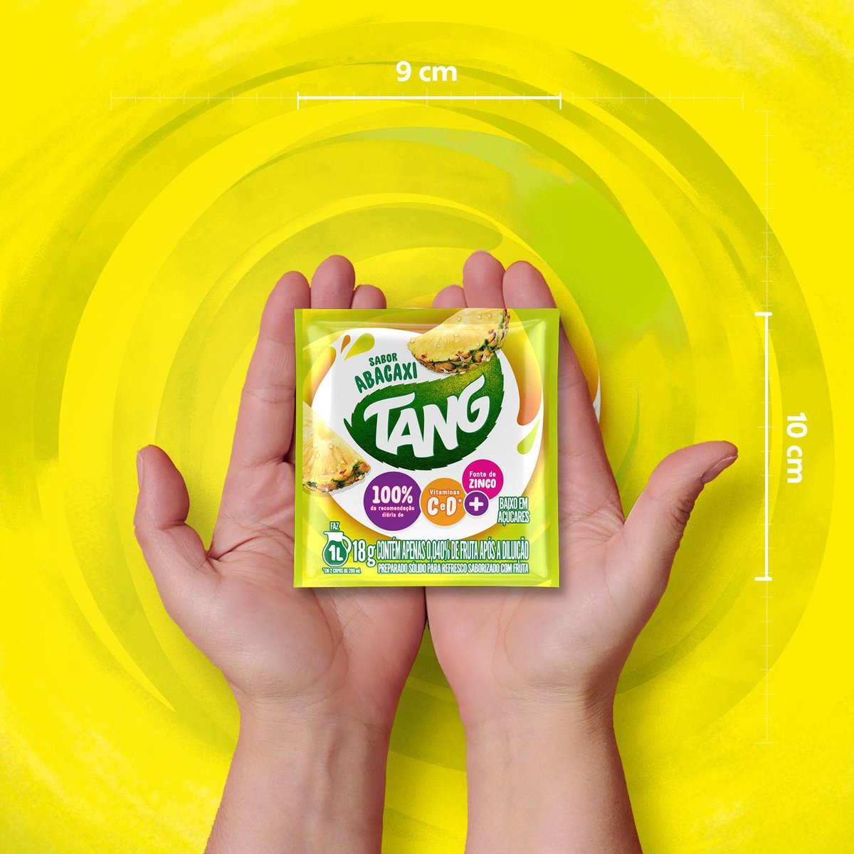 Refresco em p Tang abacaxi com 18 unidades de 18g - DISPLAY