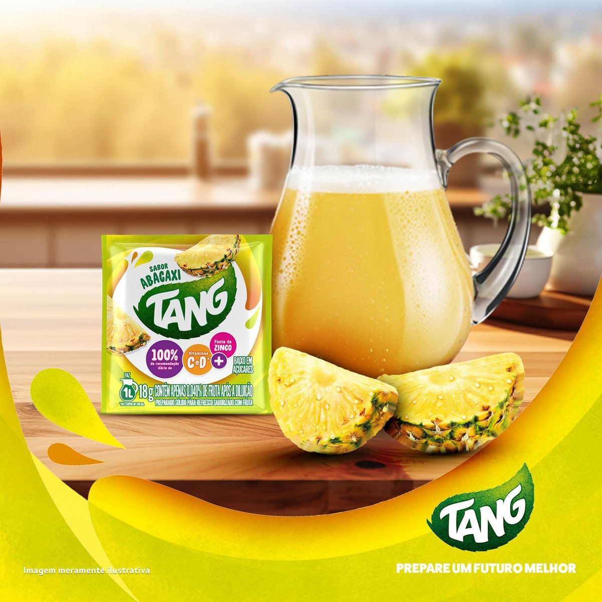 Refresco em p Tang abacaxi com 18 unidades de 18g - DISPLAY