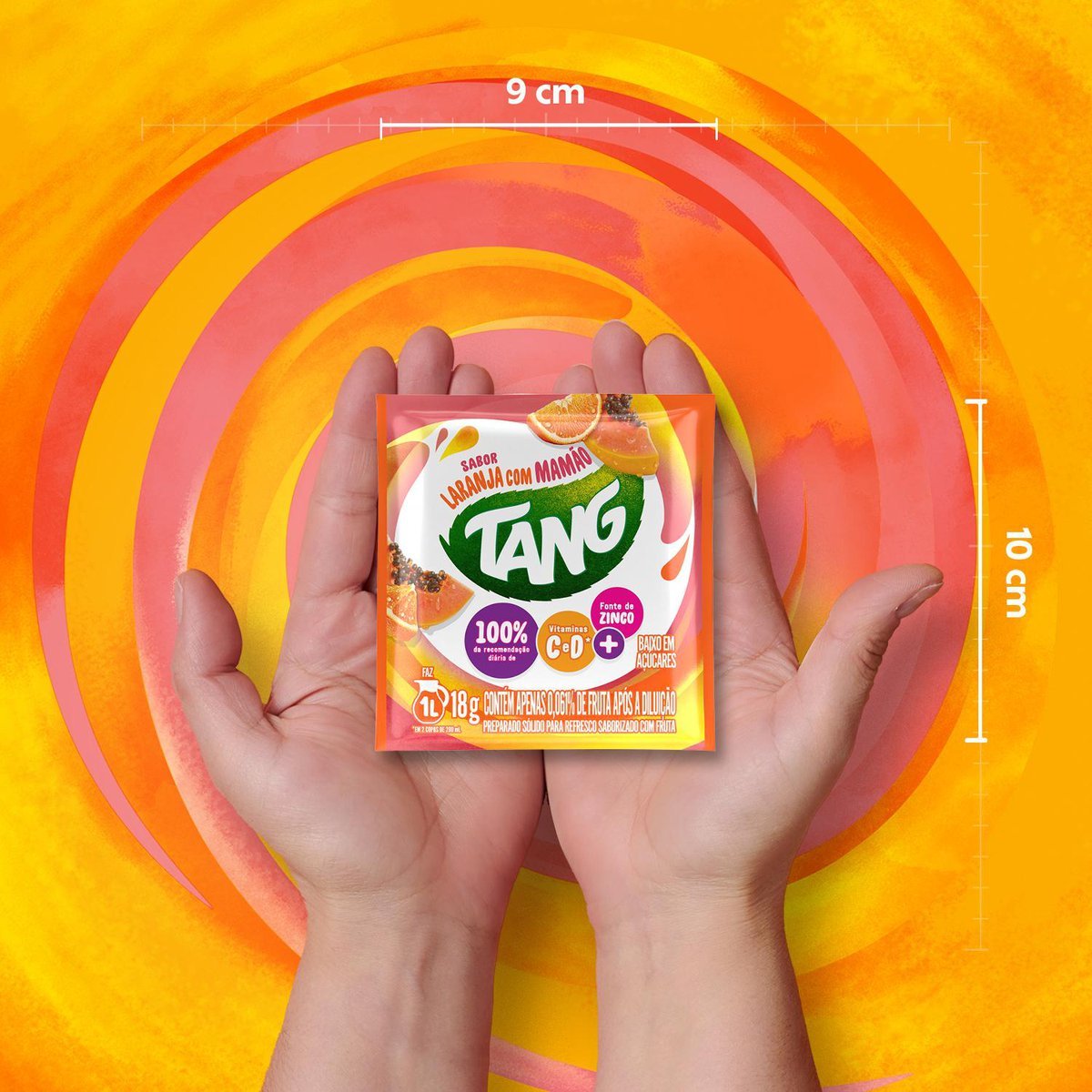 Refresco em p Tang Laranja Mamo com 18 unidades de 18g - DISPLAY