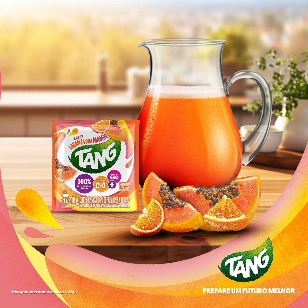 Refresco em p Tang Laranja Mamo com 18 unidades de 18g - DISPLAY