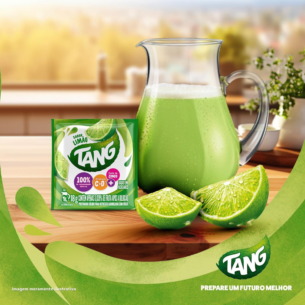 Refresco em p Tang Limo com 18 unidades de 18g - DISPLAY