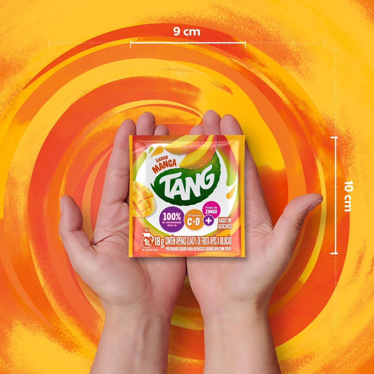 Refresco em p Tang Manga com 18 unidades de 18g - DISPLAY