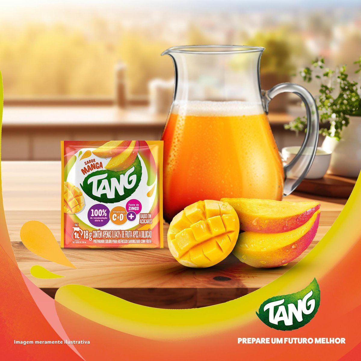 Refresco em p Tang Manga com 18 unidades de 18g - DISPLAY