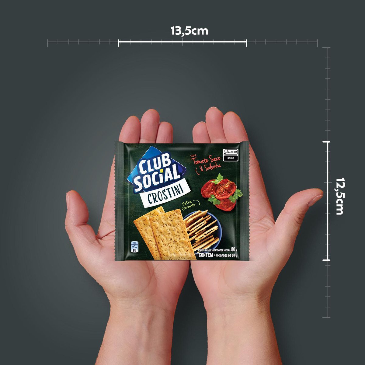 Biscoito Salgado Club Social Crostini tomate seco e salsinha 80g