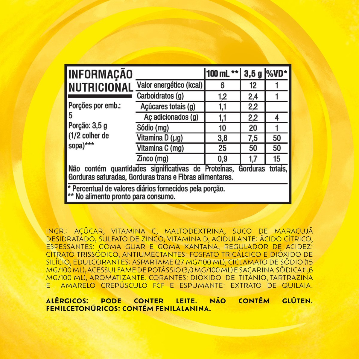 Refresco em p Tang Maracuj com 18 unidades de 18g - DISPLAY
