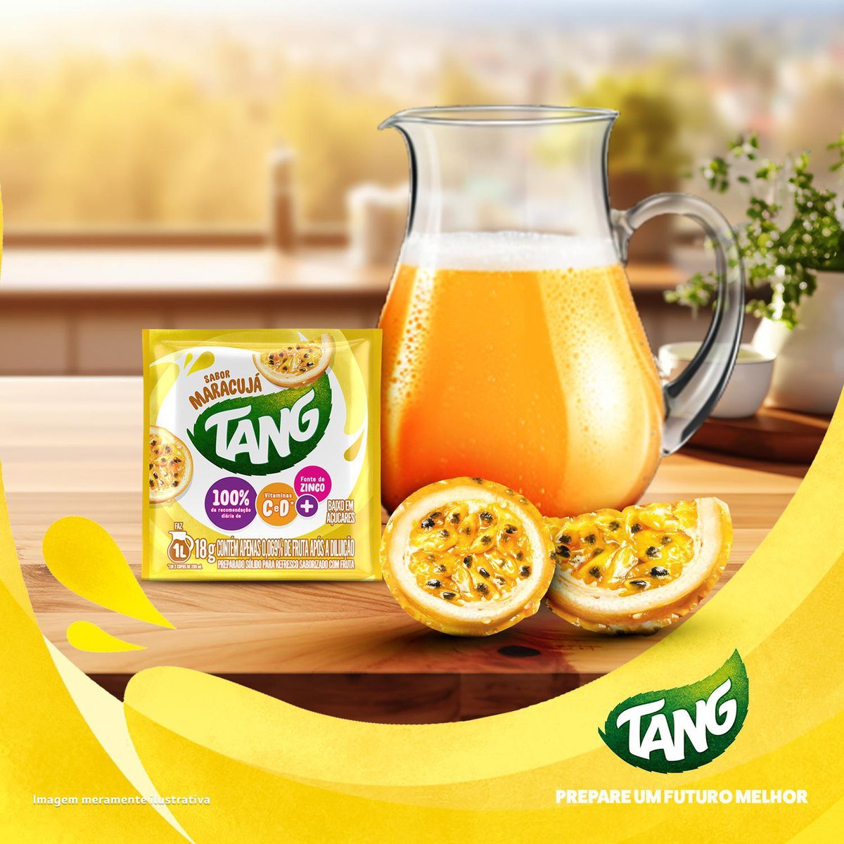Refresco em p Tang Maracuj com 18 unidades de 18g - DISPLAY