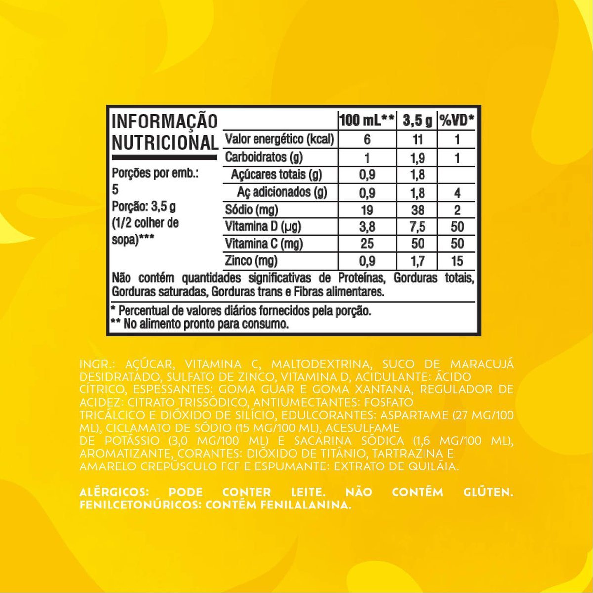 Refresco em p Tang Maracuj com 18 unidades de 18g - DISPLAY