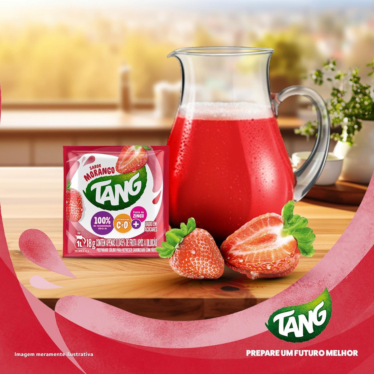 Refresco em p Tang Morango com 18 unidades de 18g - DISPLAY