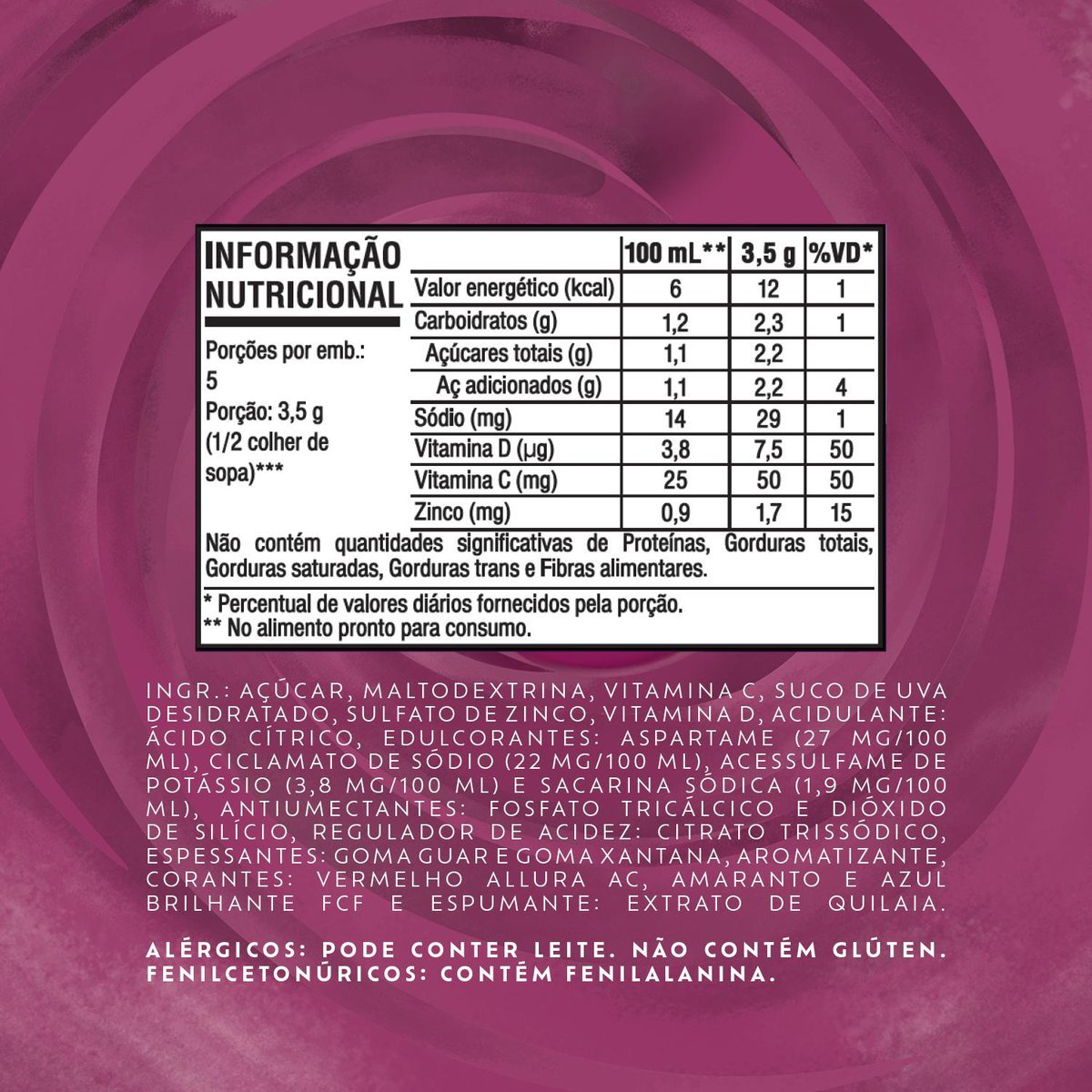 Refresco em p Tang uva com 18 unidades de 18g - DISPLAY