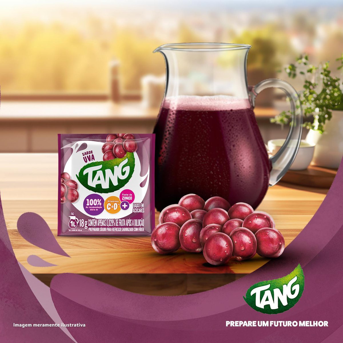Refresco em p Tang uva com 18 unidades de 18g - DISPLAY