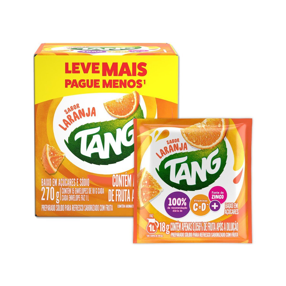 Refresco em p Tang laranja com 15 unidades de 18g - preo especial - DISPLAY