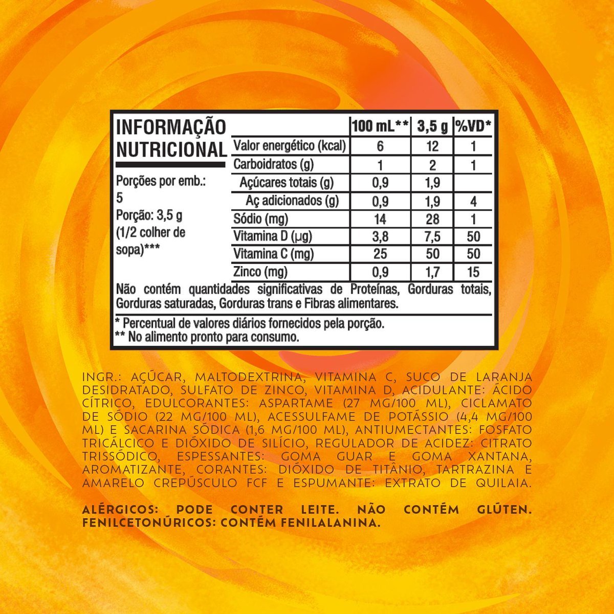 Refresco em p Tang laranja com 15 unidades de 18g - preo especial - DISPLAY