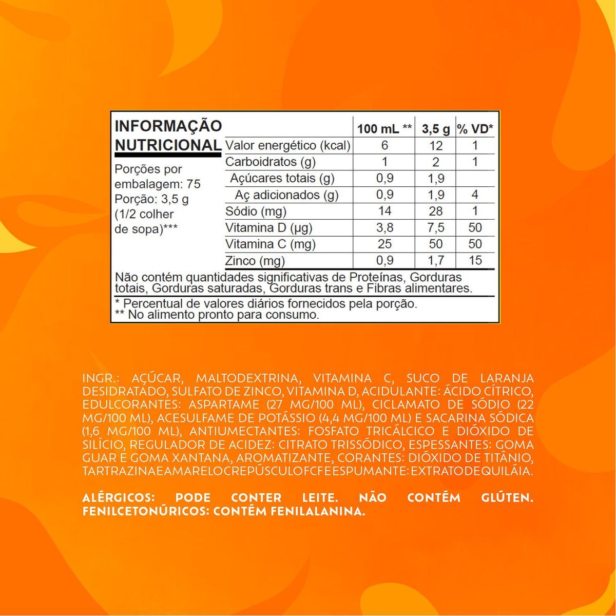 Refresco em p Tang laranja com 15 unidades de 18g - preo especial - DISPLAY