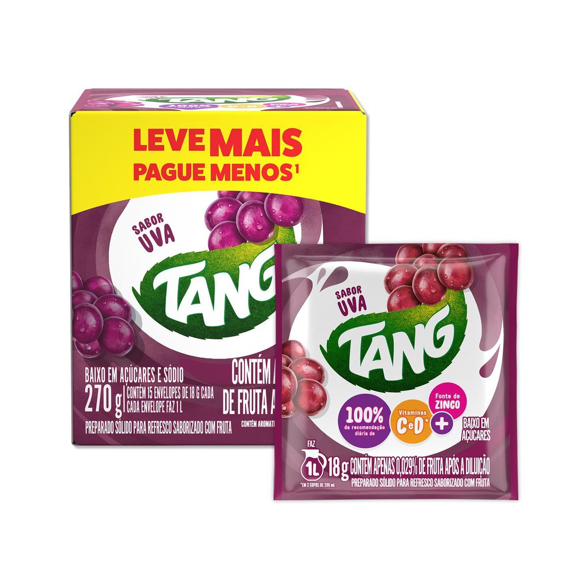 Refresco em p Tang uva com 15 unidades de 18g - preo especial - DISPLAY