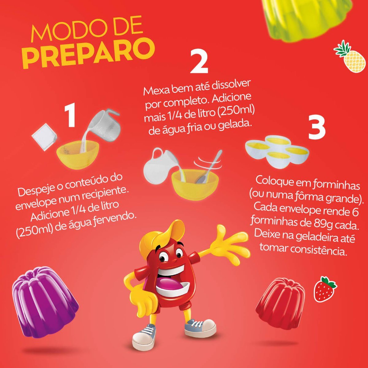 Gelatina Em P Royal Abacaxi Caixa Com 15 Unidades De 25g