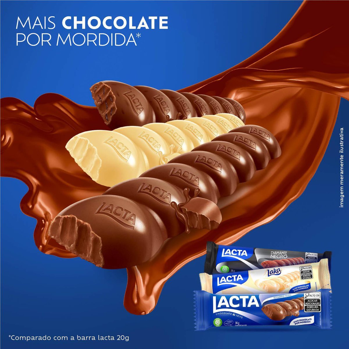 Chocolate Branco Lacta Laka display com 12 unidades de 34g