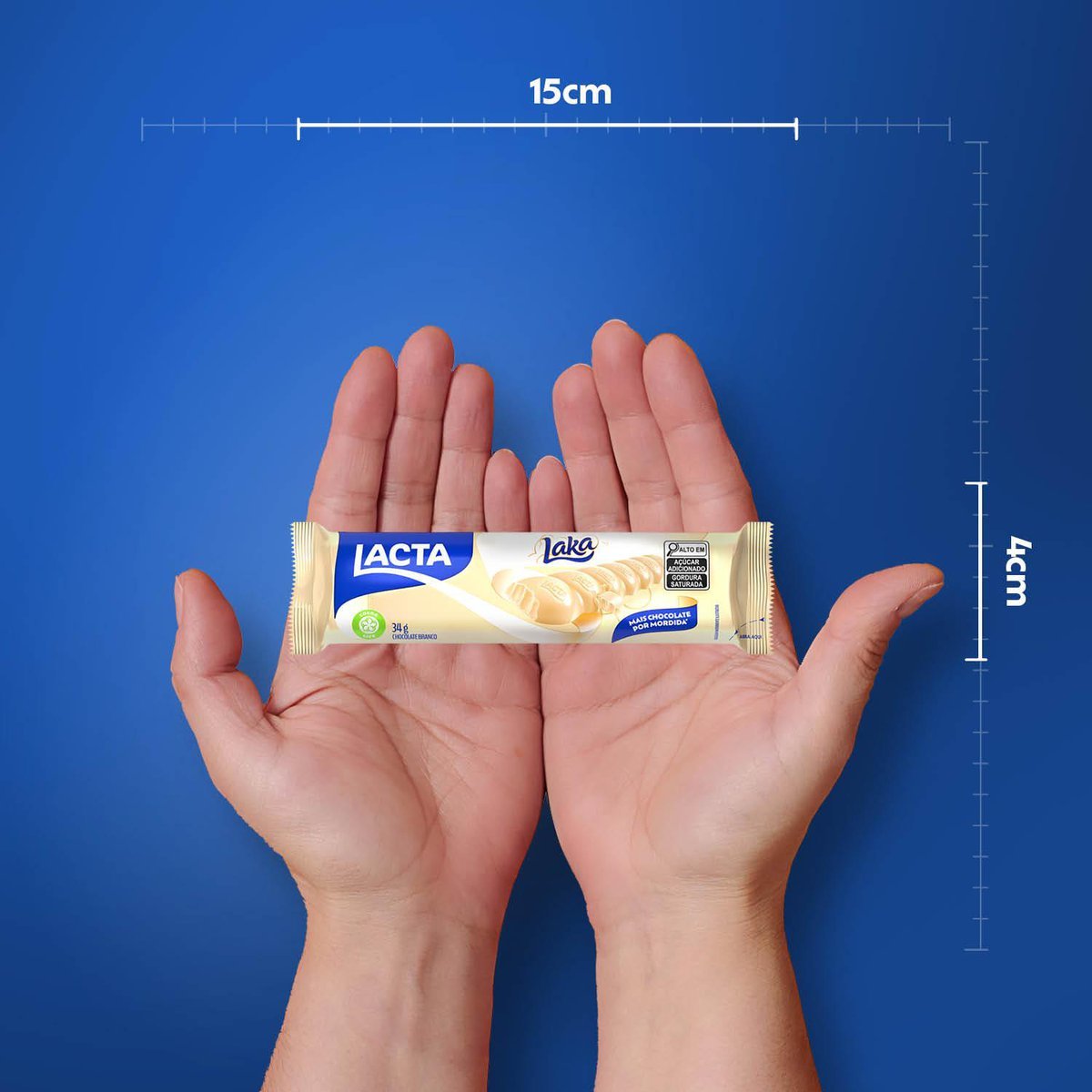 Chocolate Branco Lacta Laka display com 12 unidades de 34g