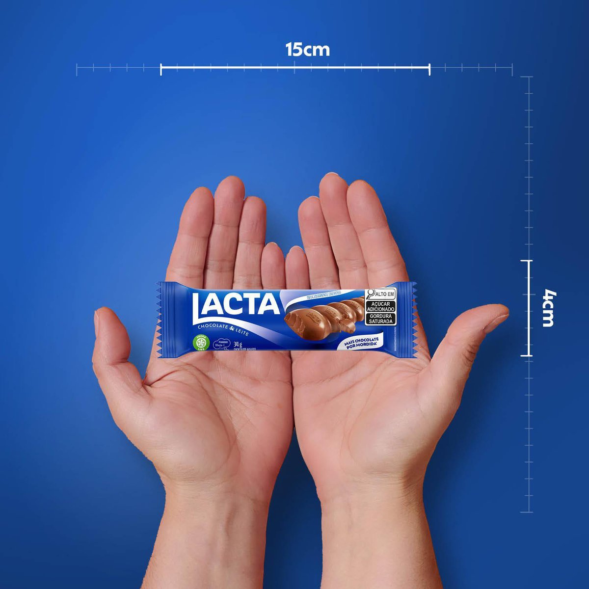 Chocolate Lacta ao leite display com 12 unidades de 34g