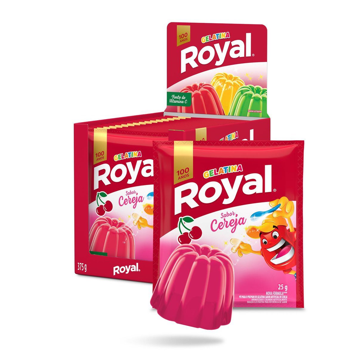 Gelatina Em P Royal Cereja Caixa Com 15 Unidades De 25g