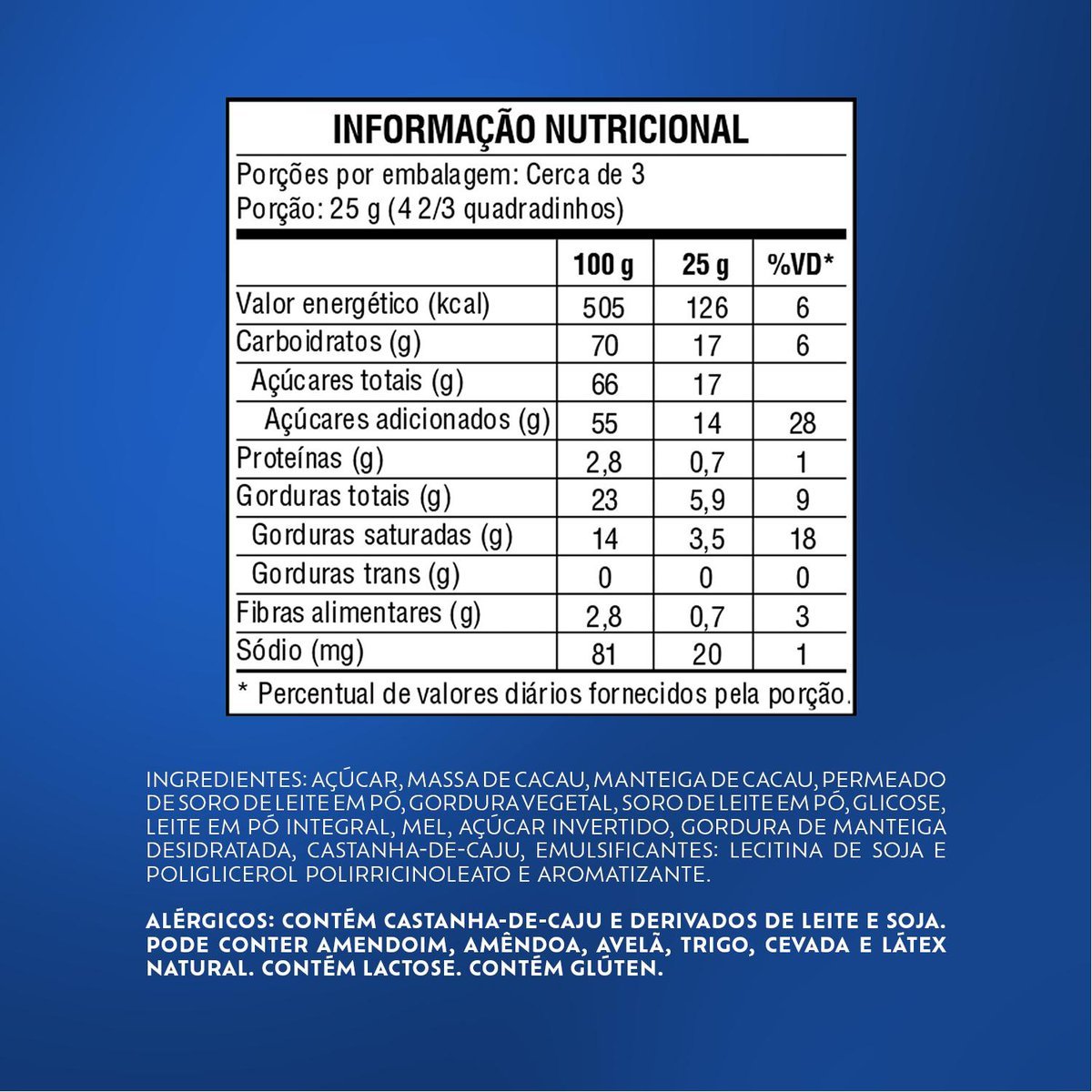 Chocolate Lacta ao leite Diamante Negro 80g