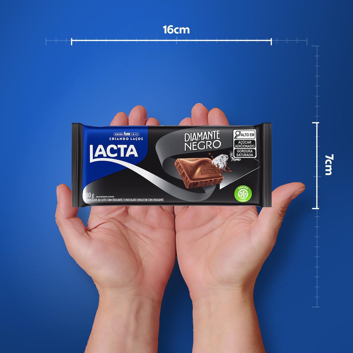 Chocolate Lacta ao leite Diamante Negro 80g