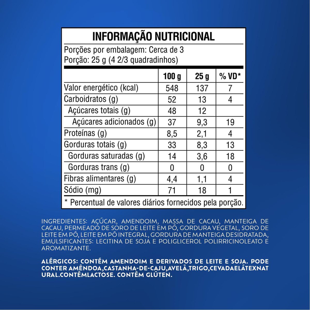 Chocolate Lacta ao leite com amendoim Shot 80g