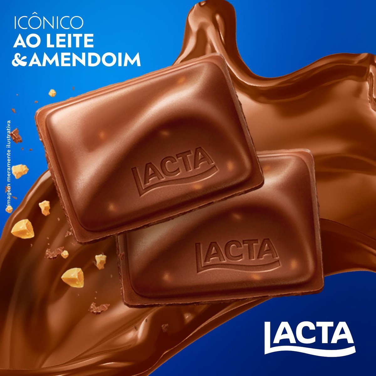 Chocolate Lacta ao leite com amendoim Shot 80g
