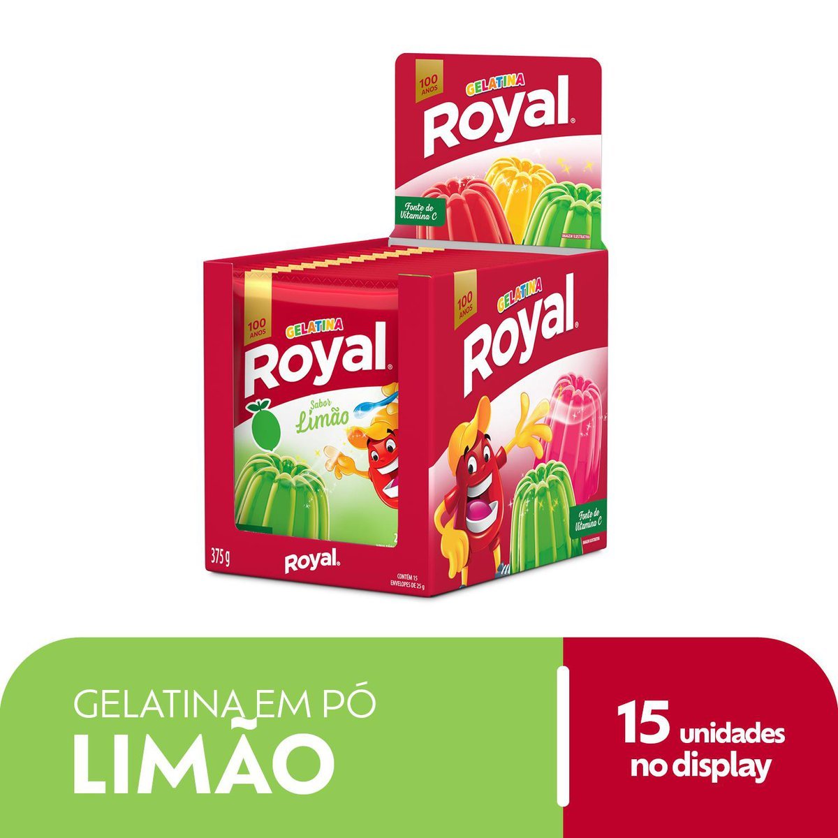 Gelatina Em P Royal Limo Caixa Com 15 Unidades De 25g
