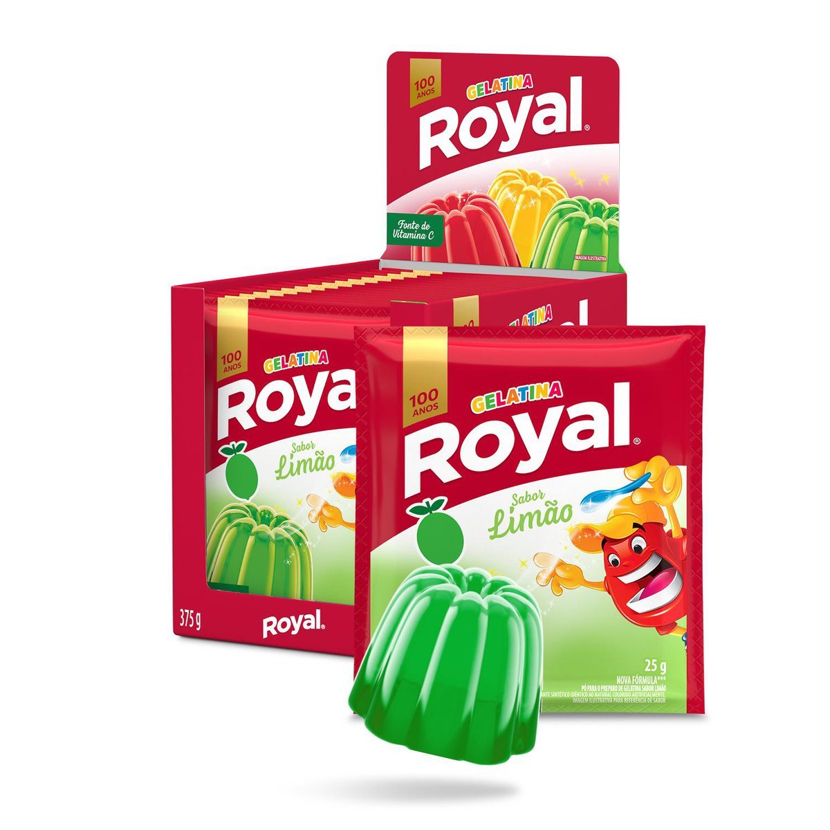 Gelatina Em P Royal Limo Caixa Com 15 Unidades De 25g