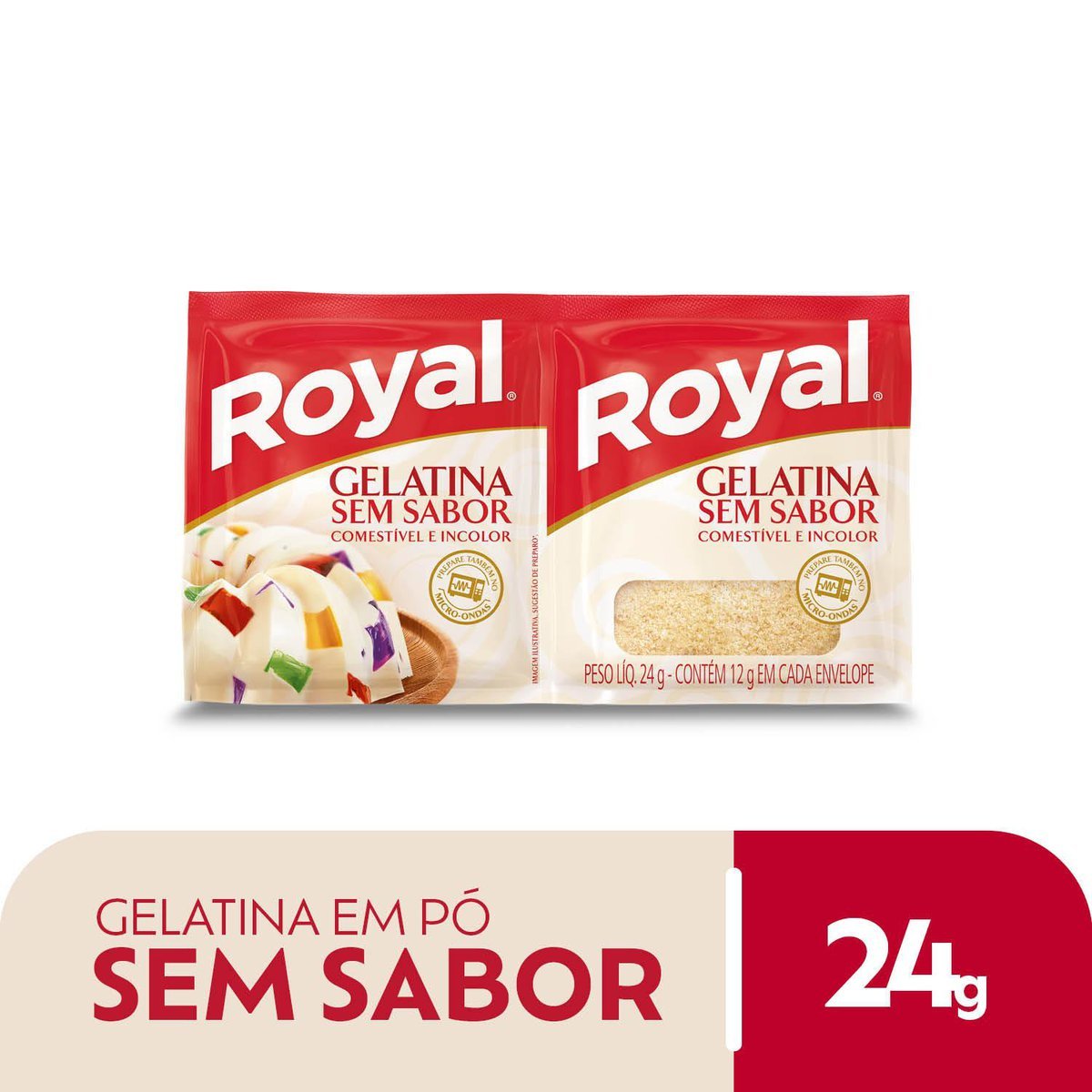 Gelatina Royal Em P Sem Sabor Incolor 24g