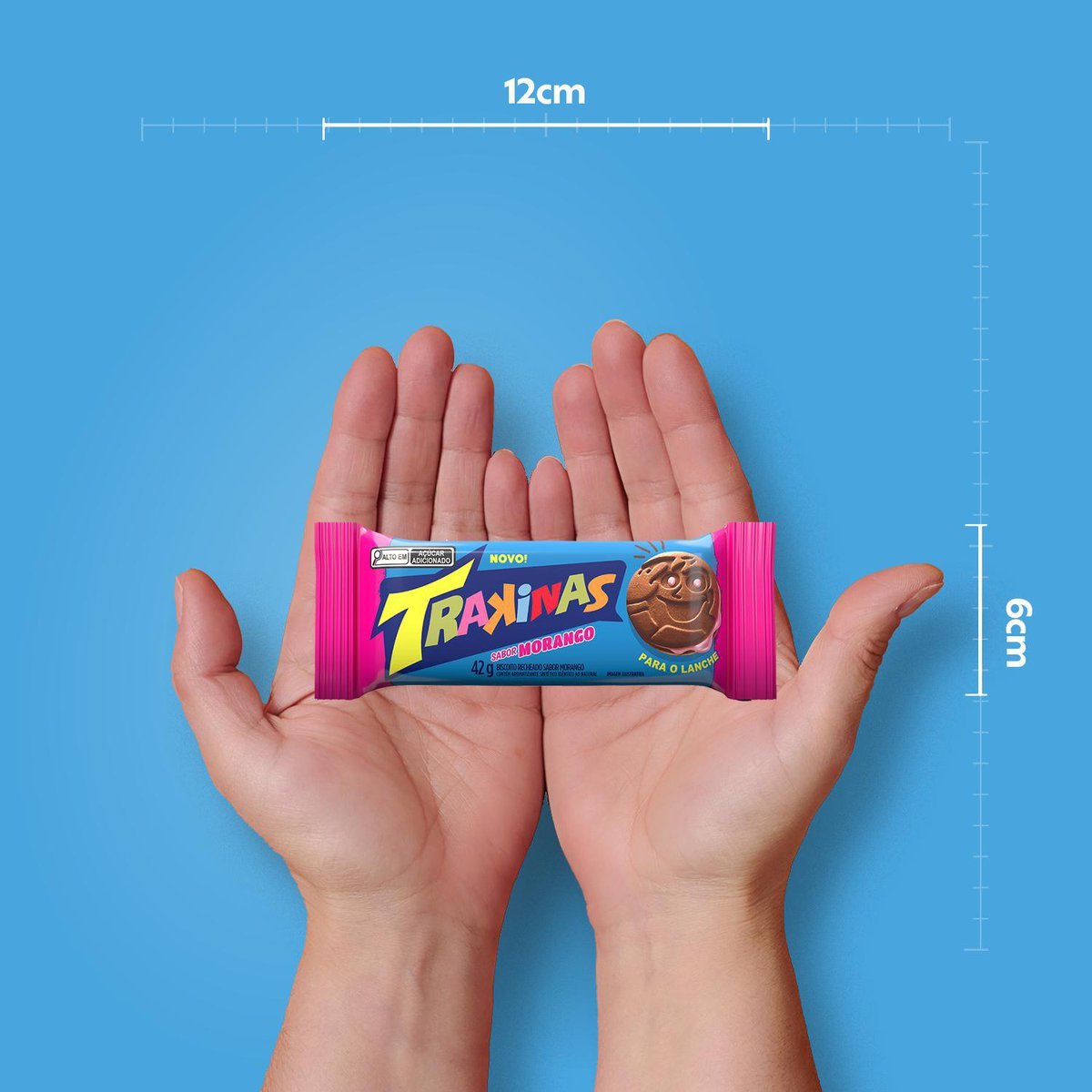 Biscoito Recheado Trakinas Morango 42g